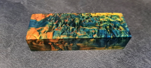 Stabilized curly birch green-yellow limited edition (11GGB)
